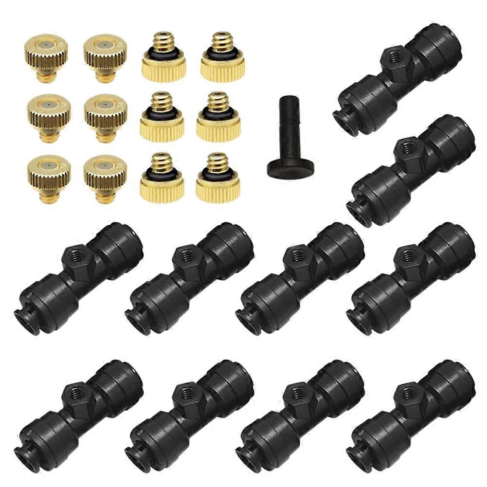 23Pcs/Set Fog Nozzles Kit for Patio Outdoor Garden Water Misting Cooling System KAESI
