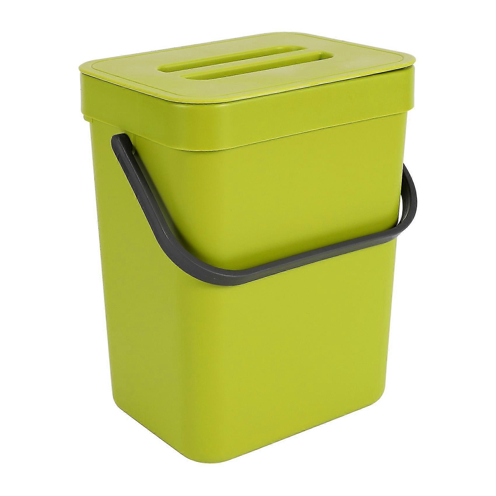 Trash Can With Lid Under Sink Green Trash Can Plastic Waste Basket Hanging Waste Bin For Bathroom/o