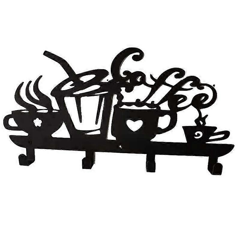 Key Holder Compatible With Wall, 4 Hooks, Decorative Key Organizer, Metal Rack