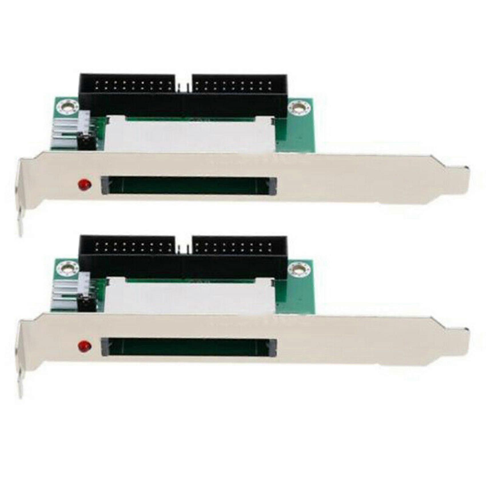 2x 40-pin Cf Compact Flash Card To 3.5 Ide Converter Adapter Pci Bracket Back Panel