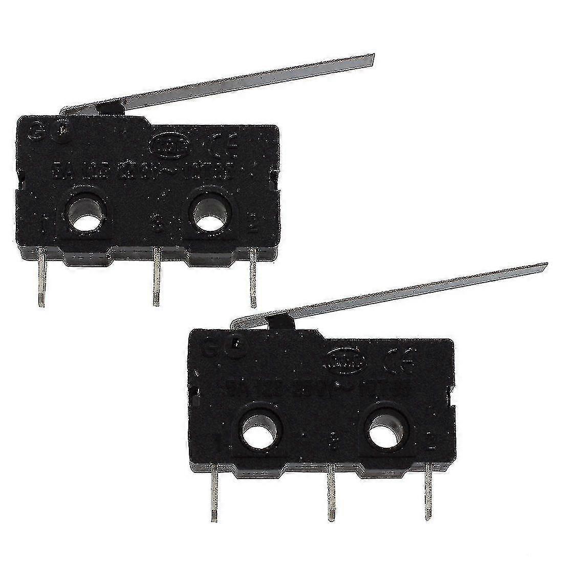 2 Pcs Micro-type Limit Switch Long Lever Arm Subminiature Spdt Snap Action