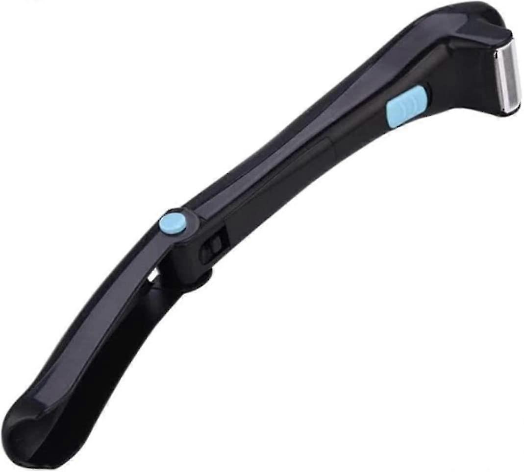 Men's Electric Back Shaver - Back Hair Removal Body Beautician, Flexible Shaving Head Foldable Handle Design Back Shaver (black) (1pcs)