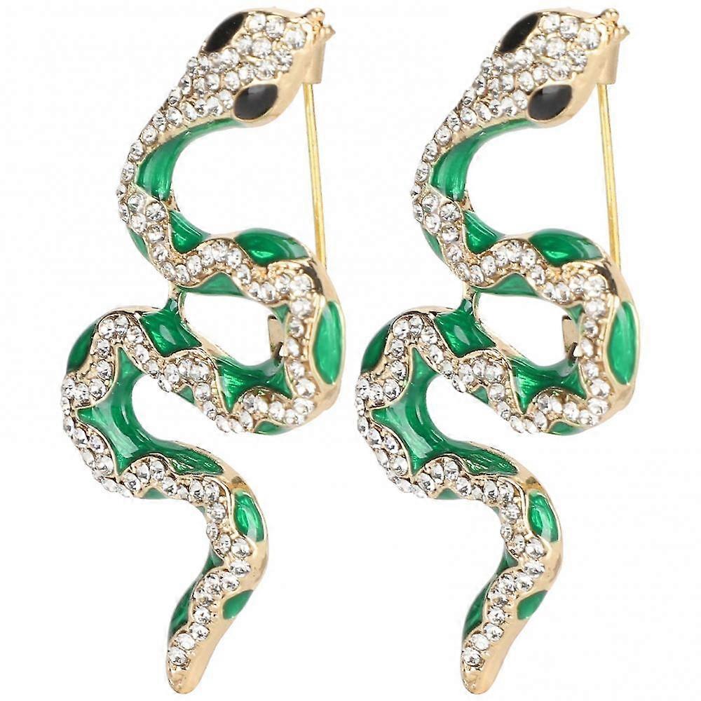 Snake Brooch 2Pcs Animal Design Alloy Badge Lapel Pin for Men and Women