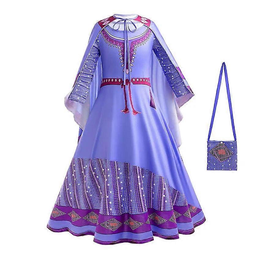 Movie Wish Asha Cosplay Costume Asha Princess Purple Long Dress Cosplay  Halloween Party Clothes Masquerade Costume for Girls | Fruugo NO