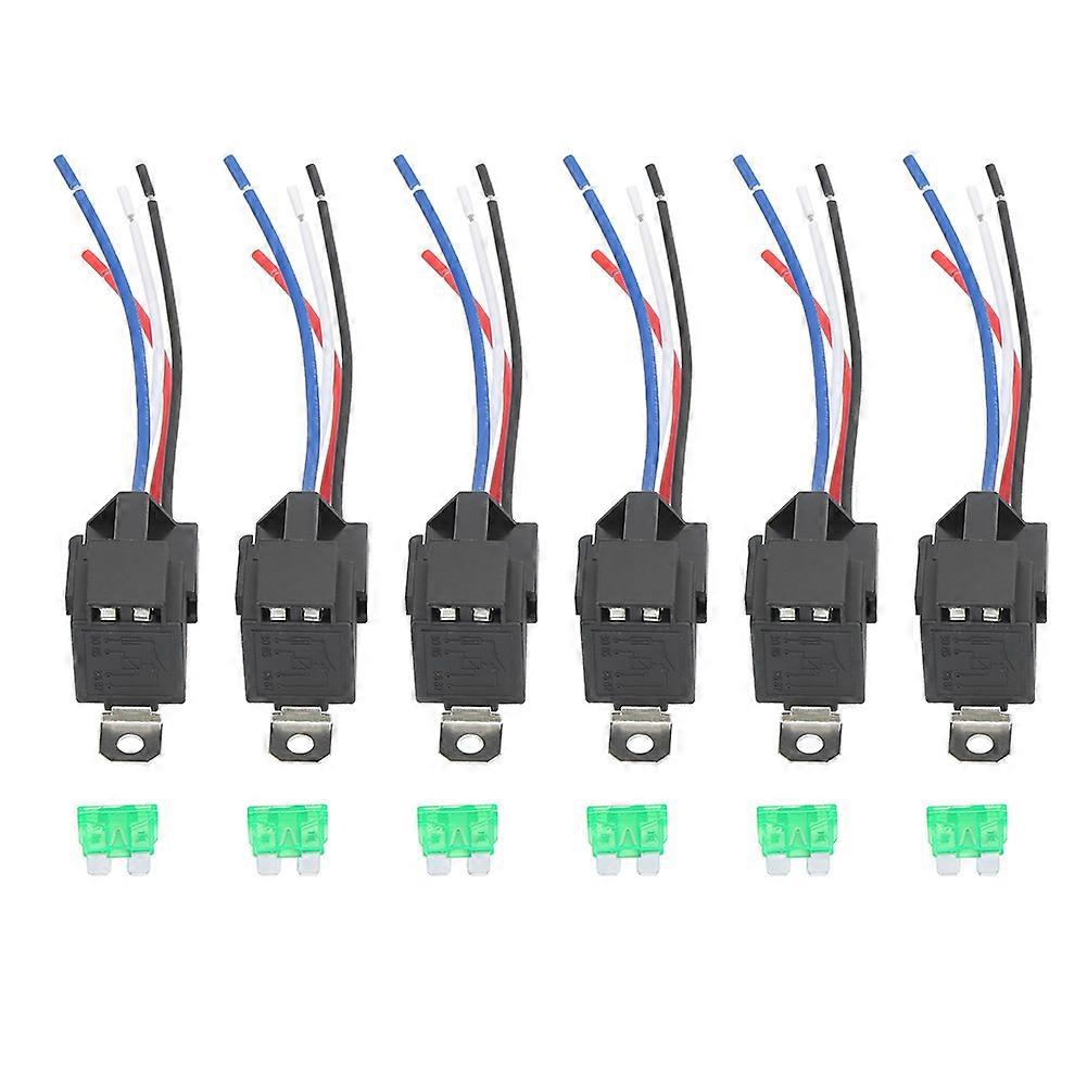 Car Automobile Electronic Relays with Safety Fuse Normally Open 30A/12VDC Sockets Set