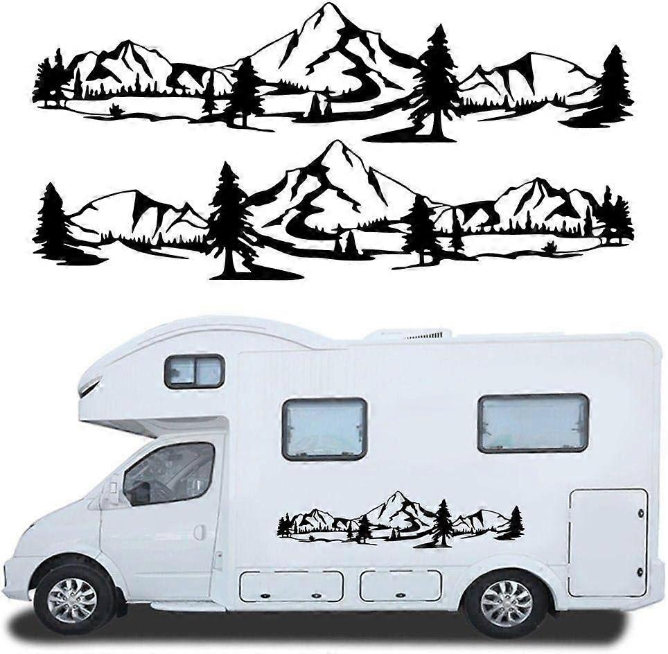 Universal Decorative Vinyl Stickers for Camper Van Caravan - Mountain Pattern