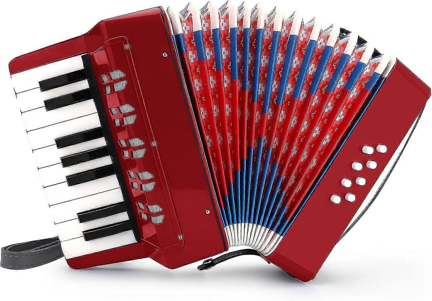 Button Accordion 10 Keys Control Accordion Include 3 Air Valve Easy To Play Lightweight Environmentally-friendly Kid Instrument For Early Childhood De
