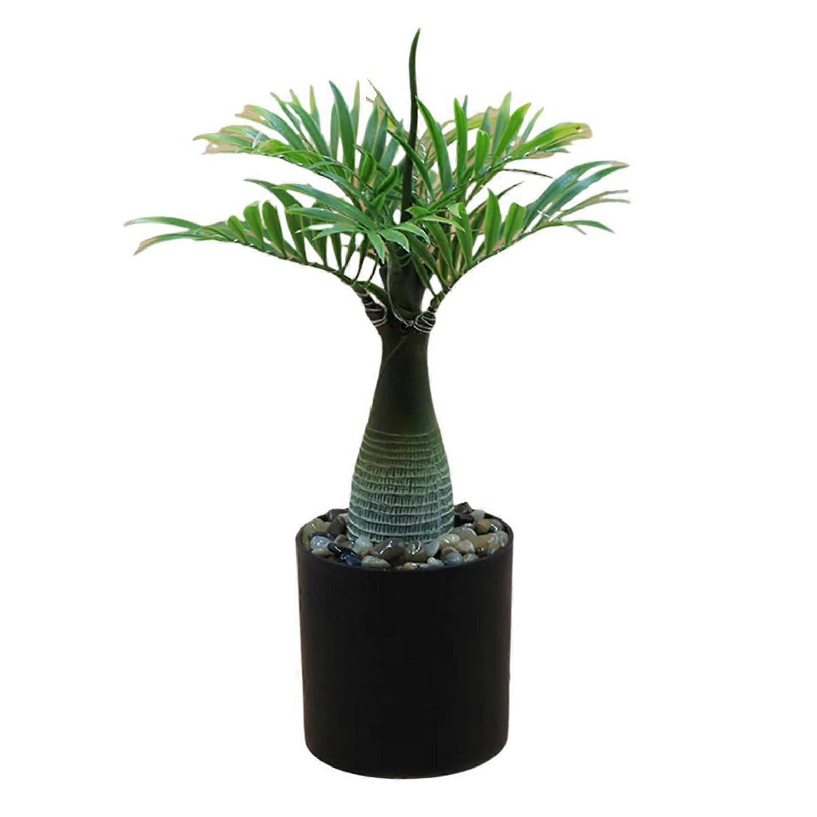 Artificial Bonsai Tree with Light USB Powered Desk Potted Tree Realistic Greenery Fake Green Plant for Office Home Decor