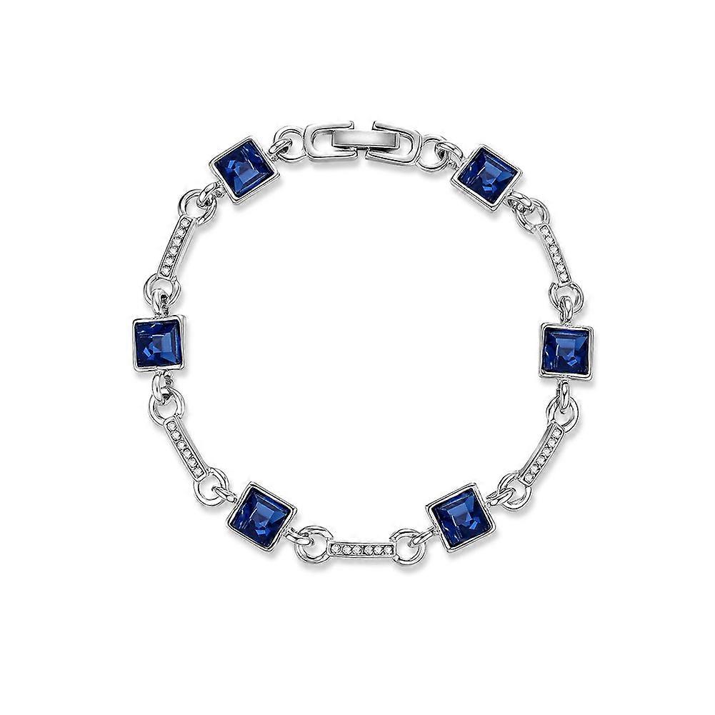 Korean Style Simple Rhinestones Geometric Shape Alloy Pendant Adjustable Bracelet