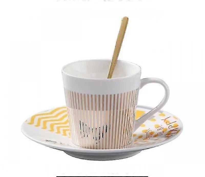 Dynamic Reflection Mirror Cup Creative Ceramic Afternoon Tea Coffee Cup Saucer