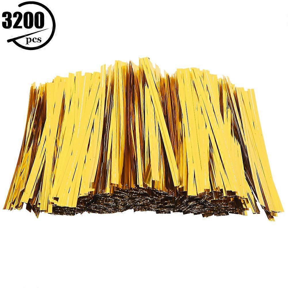 3200PCS PET تويست العلاقات 10 سنتيمتر لحلوى كيس الخبز التعبئة والتغليف Lolipop الحلوى ختم الذهب 10 سم / 3200 قطعة