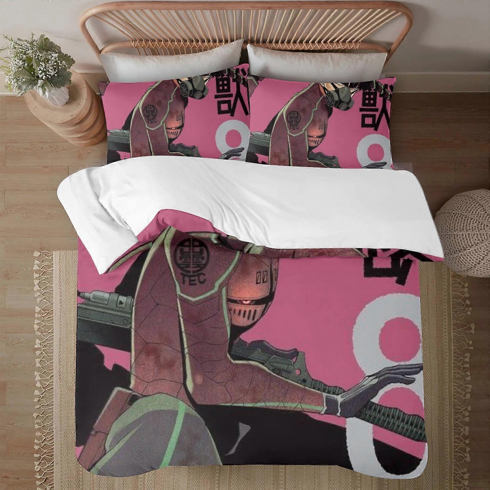 Bedding set BM288 Kaiju No.8 Face on print Soft Bed Set Lightweight 3 Pieces Bedding Sets for All Season Comforter Set Easy Care ZW288