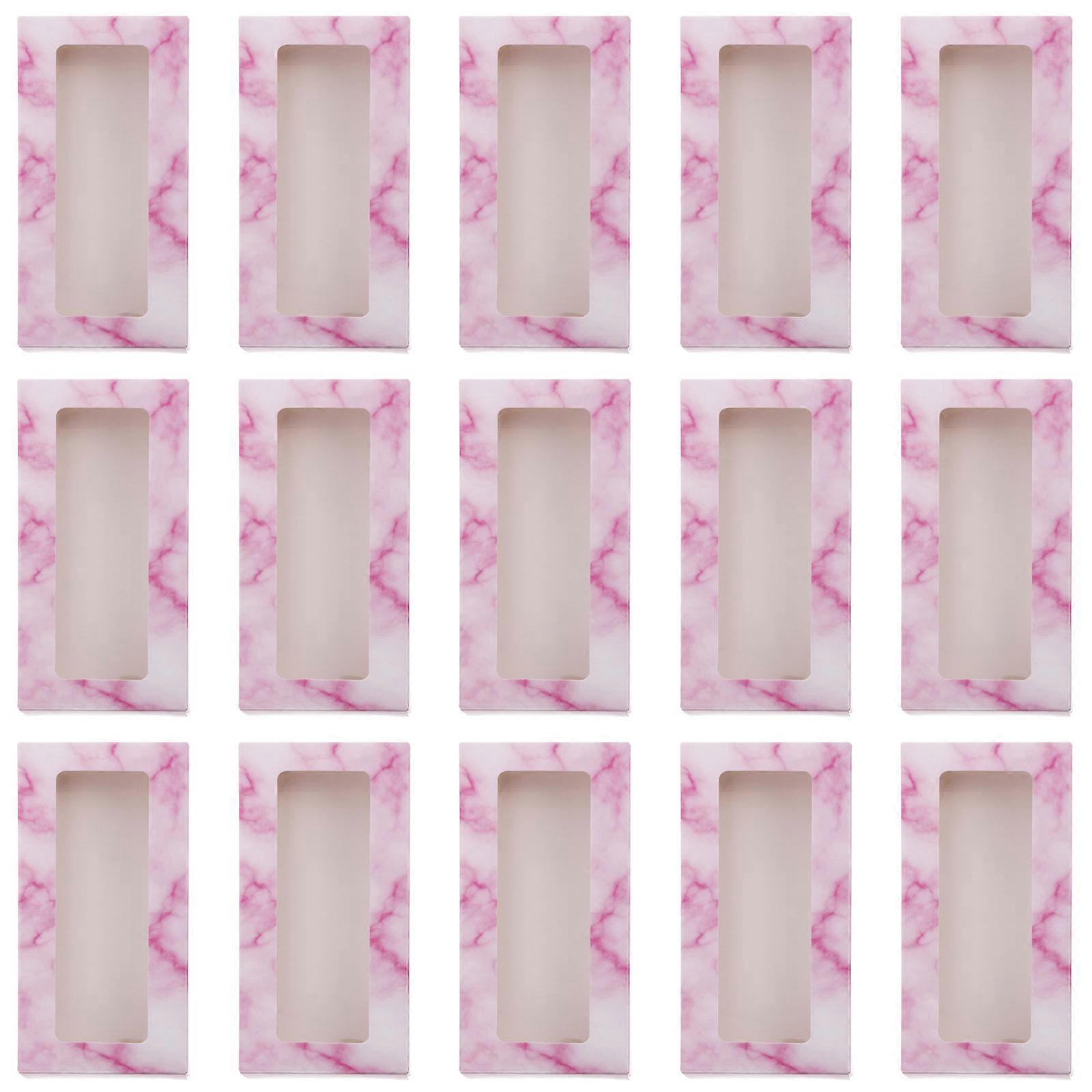 40pcs Empty Eyelash Packing Paper False Eyelash Storage Box Marble Eyelash Cases