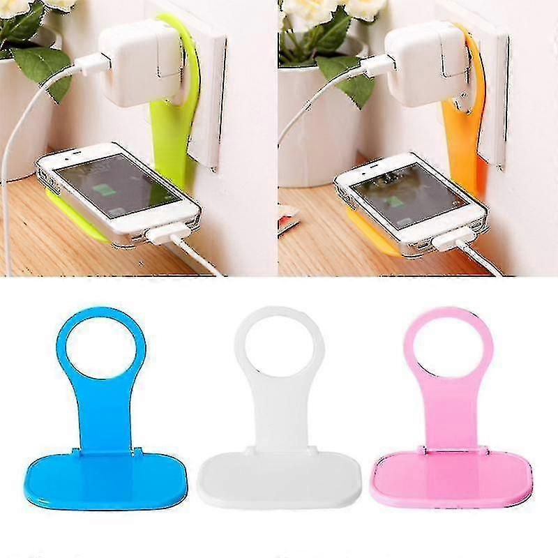 Foldable Wall-mounted Mobile Phone Charger Bracket Fixed Electric Charger Rack3pcs