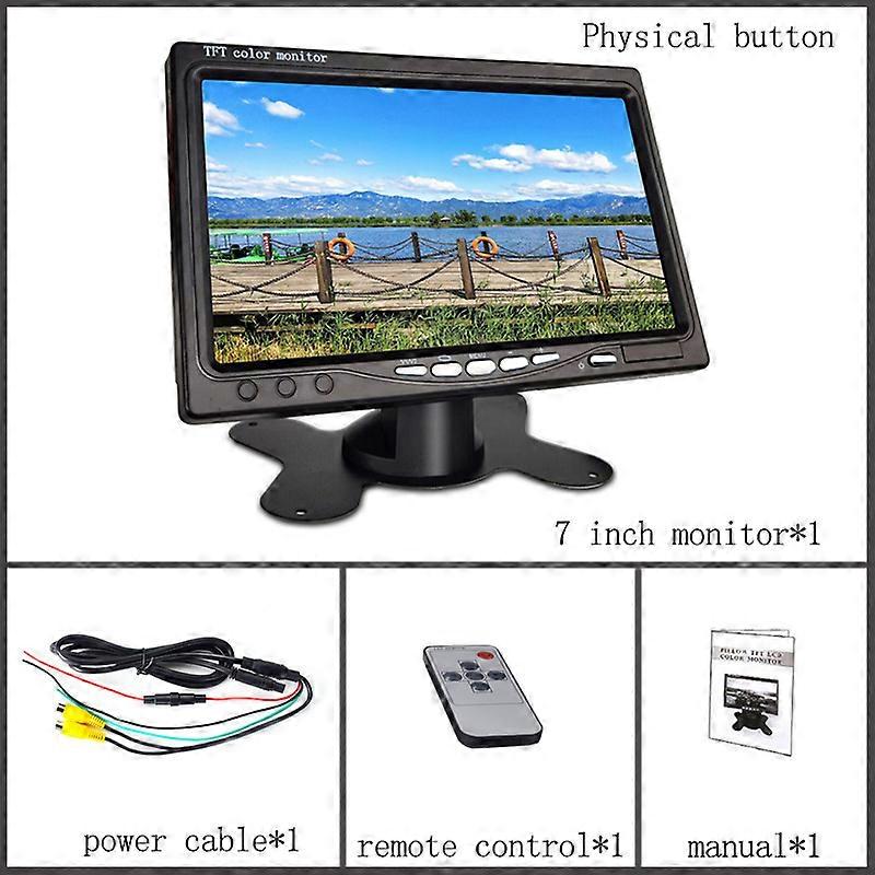 HD 7 pouces voiture TFT LCD miroir moniteur Écran de stationnement du véhicule 2 entrée AV Assistance à l’affichage automatique utilisée pour la caméra de recul de la vue arrière
