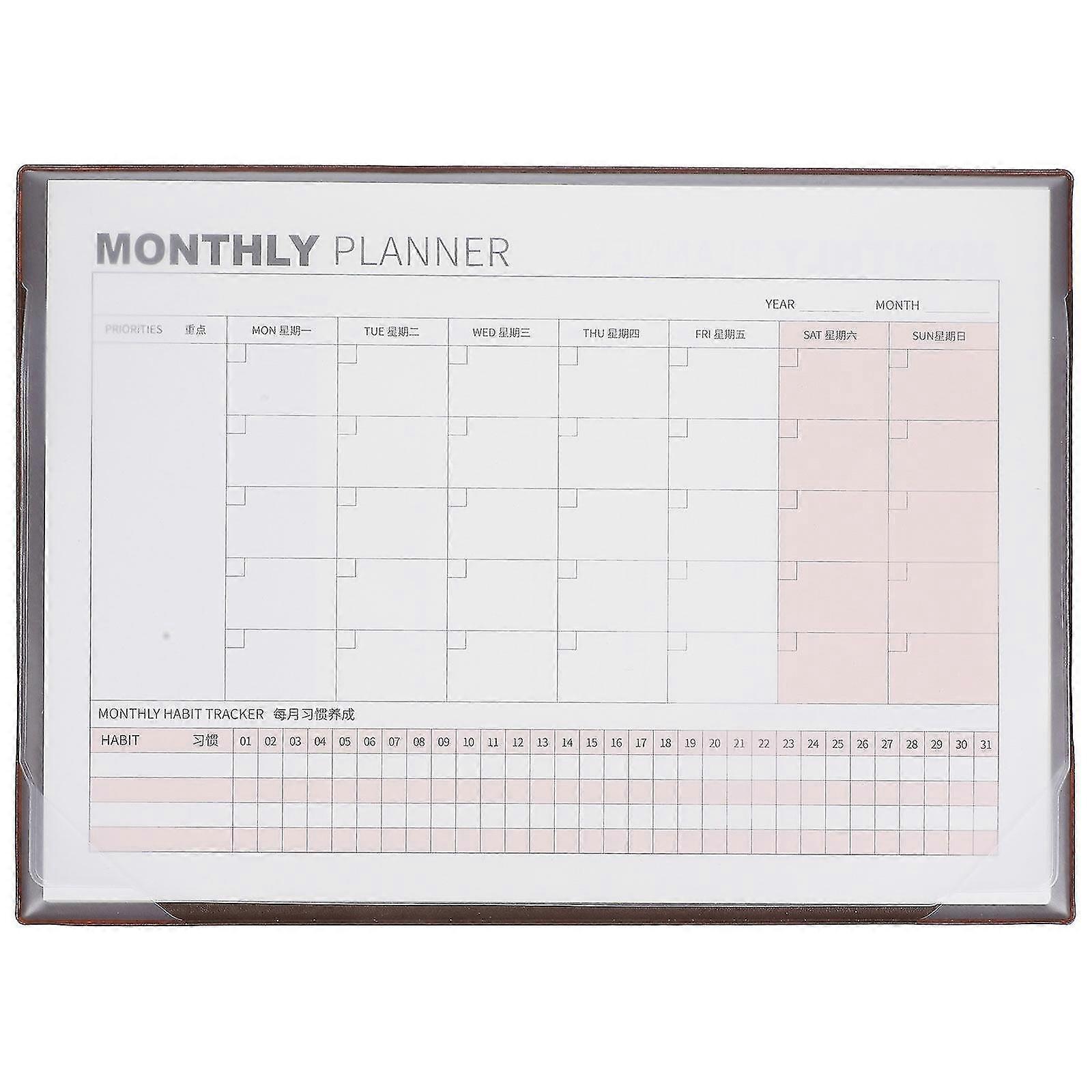 Desk Blank Calendar Sheet Monthly Planner Notepad Blank Calendar Planning Notepad