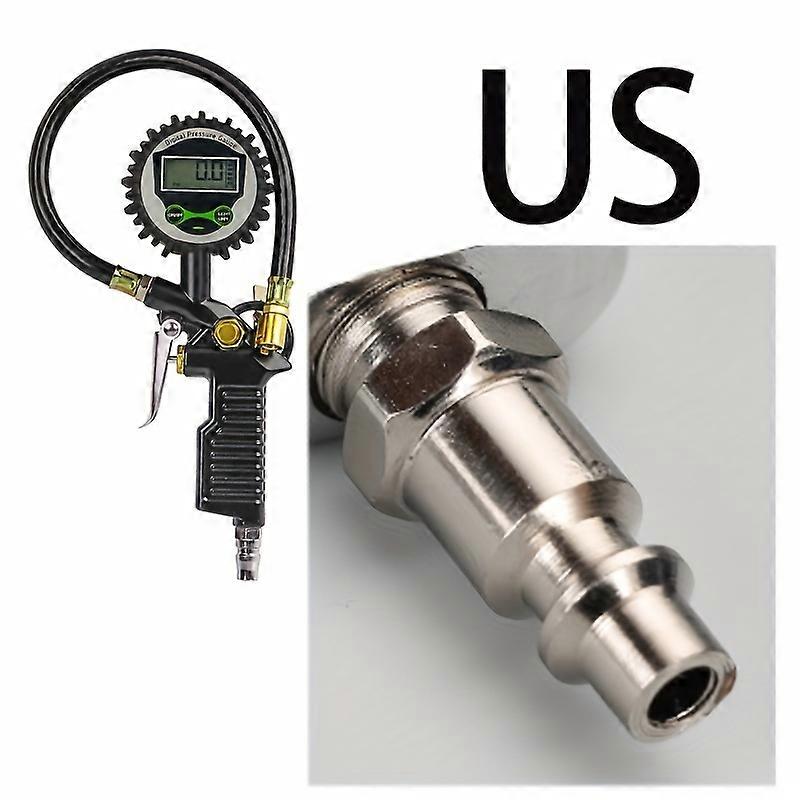 Digital LCD Display Inflation Monitoring Manometer Car US Tire Air Pressure Inflator Gauge LED Backlight Vehicle