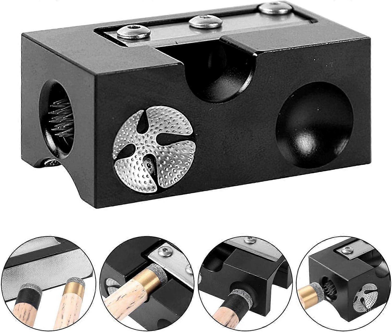 8-in-1 Aluminum Pool Cue Tip Shaper Tool, Pool Stick Tip Repair Tool Accessories,100% New