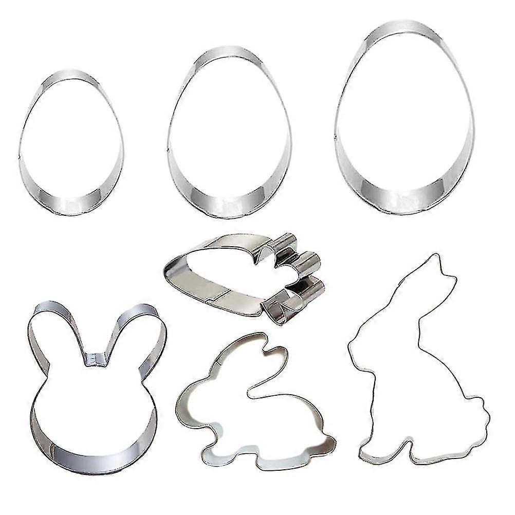 7pcs rustfrit stål påske tema kiks forme