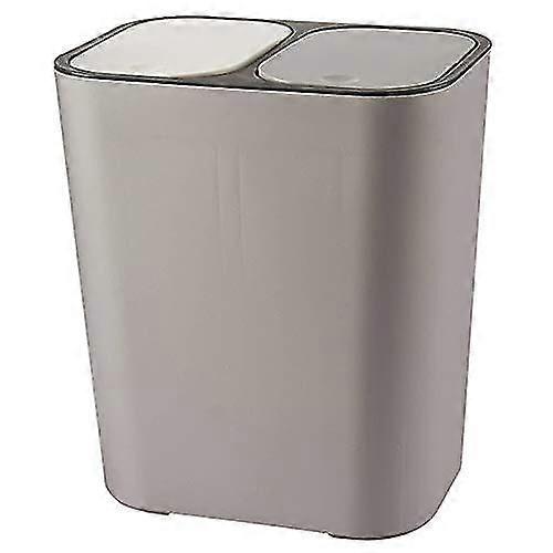 12 Liter Dual Compartment Plastic Push-Button Recycling Waste Bin Garbage Can