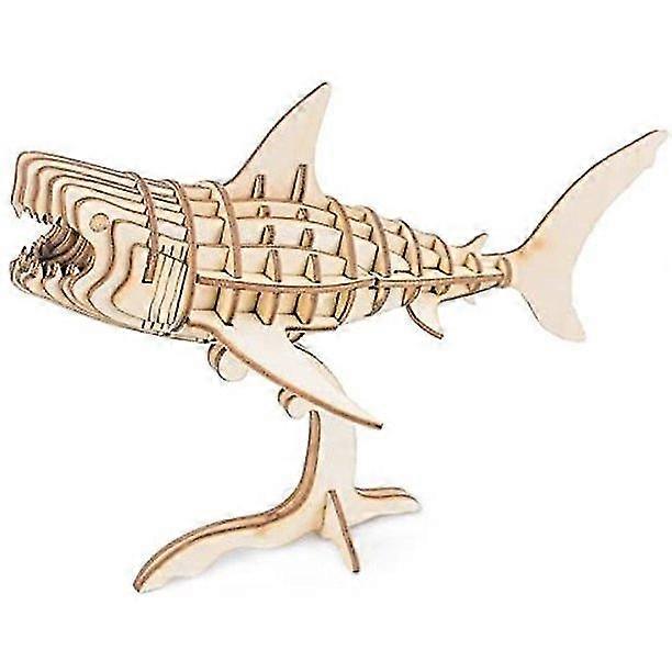 Build Your Own 3d Wooden Assembly Puzzle Wood Craft Kit Shark Model
