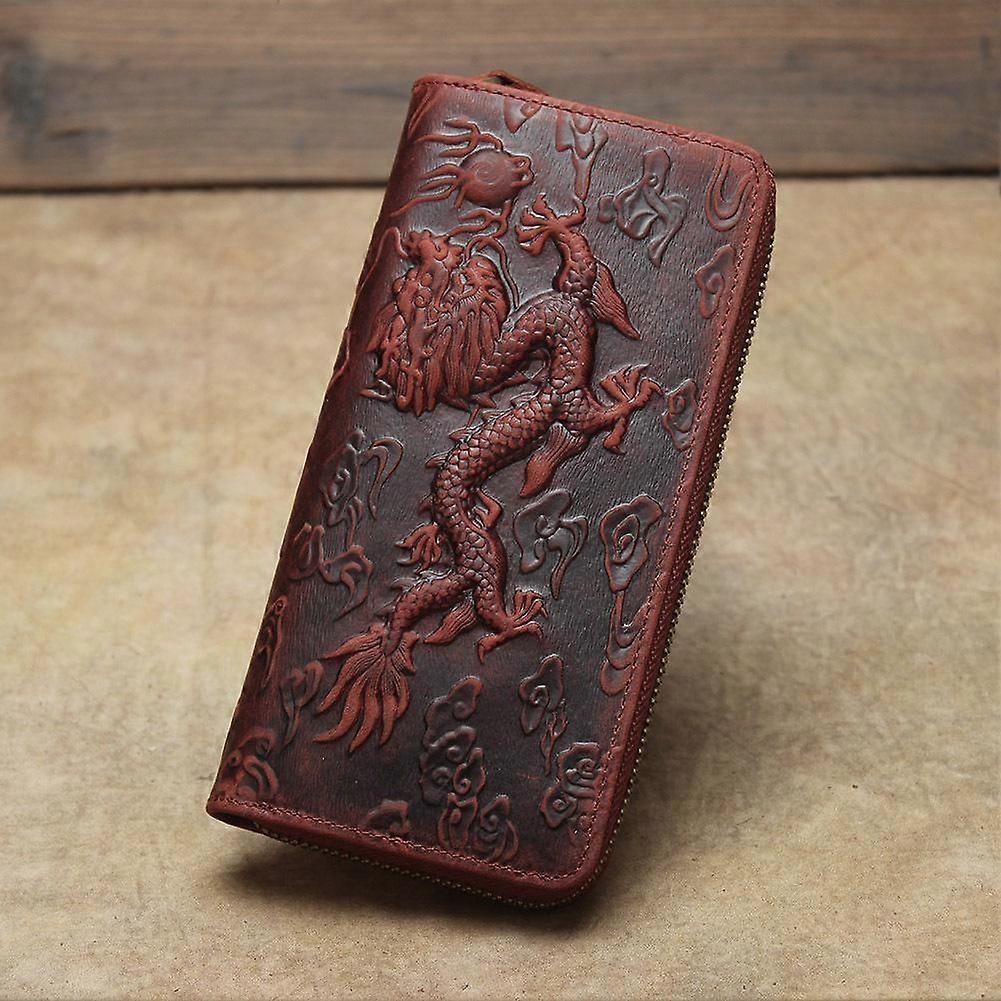 Chinese Style Creative Design Wallet Unisex Retro Embossed Wallets Dragon