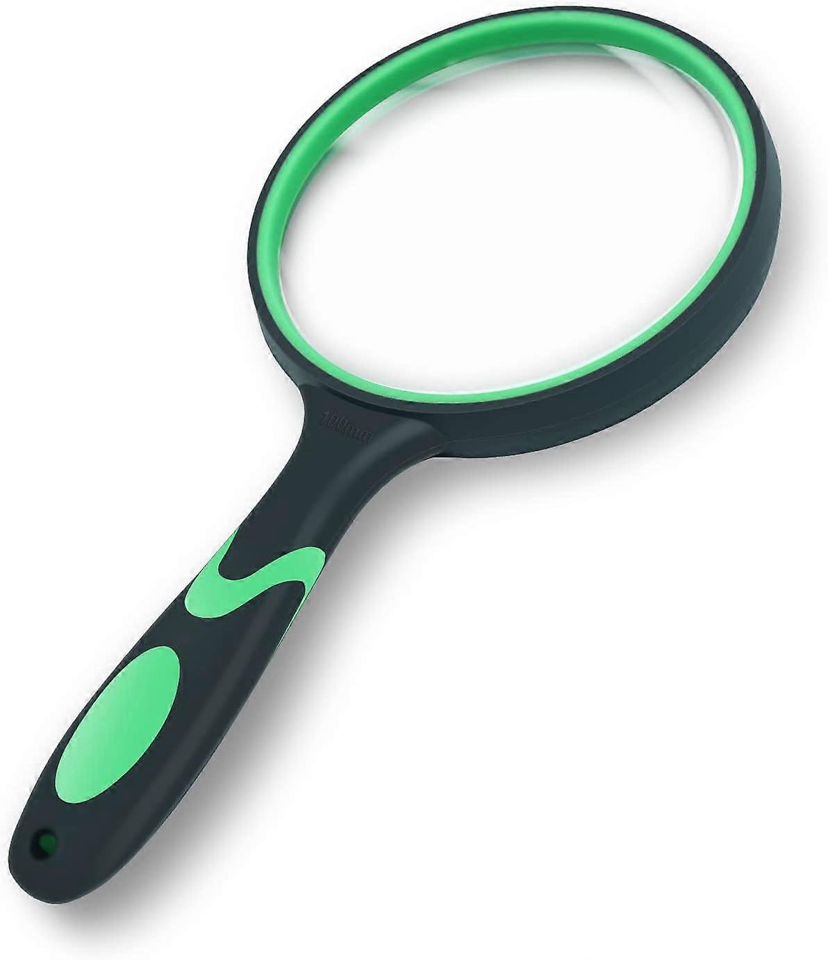 Reading Magnifier 10X 100mm Children's Magnifier Magnifying Magnifier for Books Newspapers Insect Observations Science Experiments Non-Slip Rubber Han