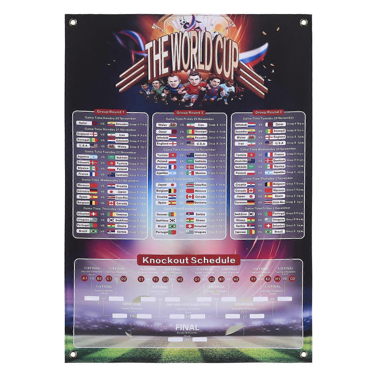 World Cup Schedule Educational Learning Fans Wall Chart Poster