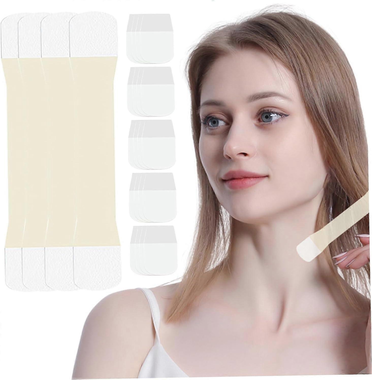 4Pcs Neck Tape Lifting Invisible Neck Lift Tape Anti-Wrinkle Neck Lifting Tape with 20 Replacement Pads for Neck Firming Lifting