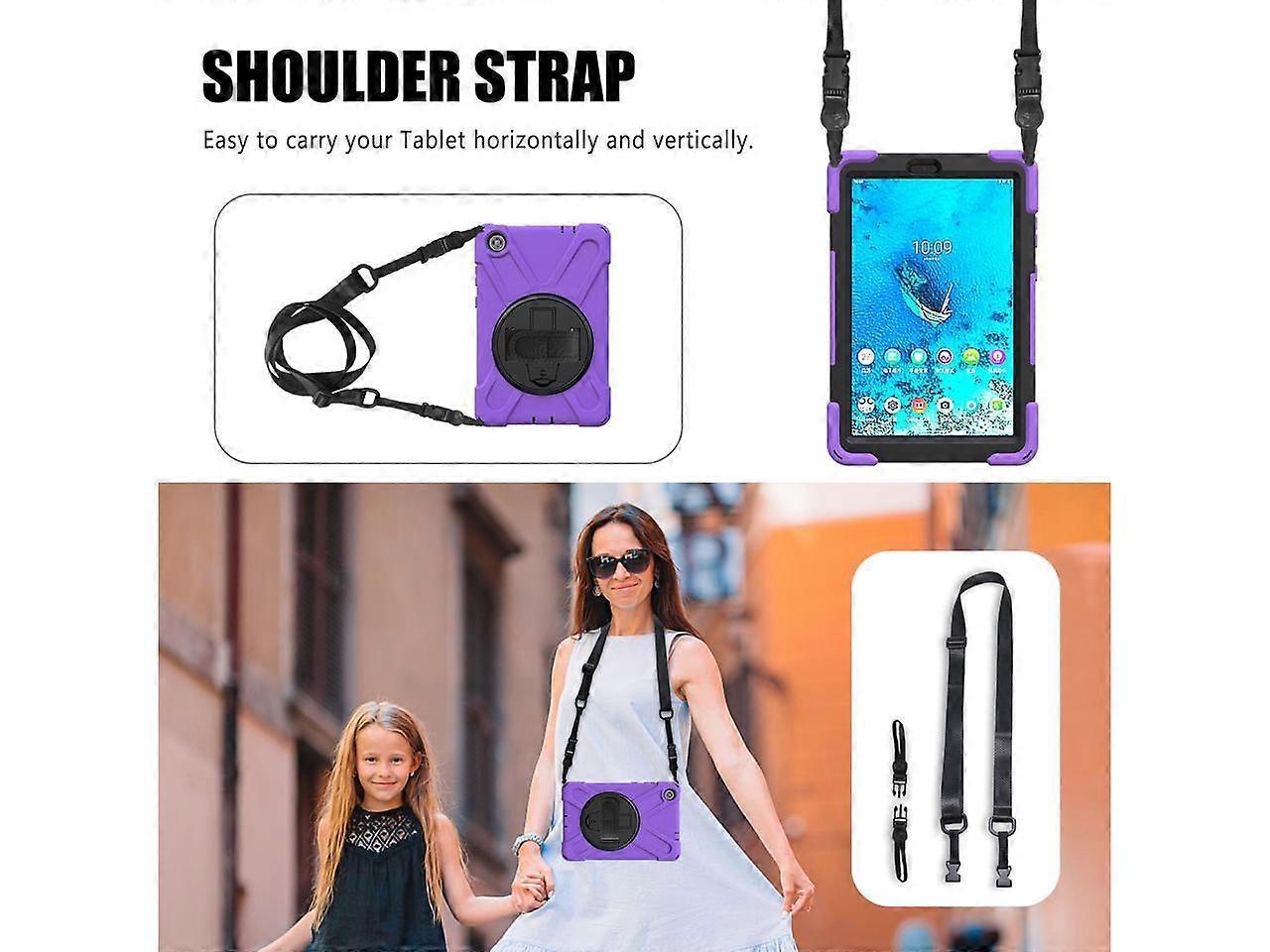 EbestStar Custodia Per Lenovo Tab M8 (3rd Gen 2021 E HD 2019) - Cover Girevole 360° In Pelle PU Con Cinturino - Include Vetro Temperato