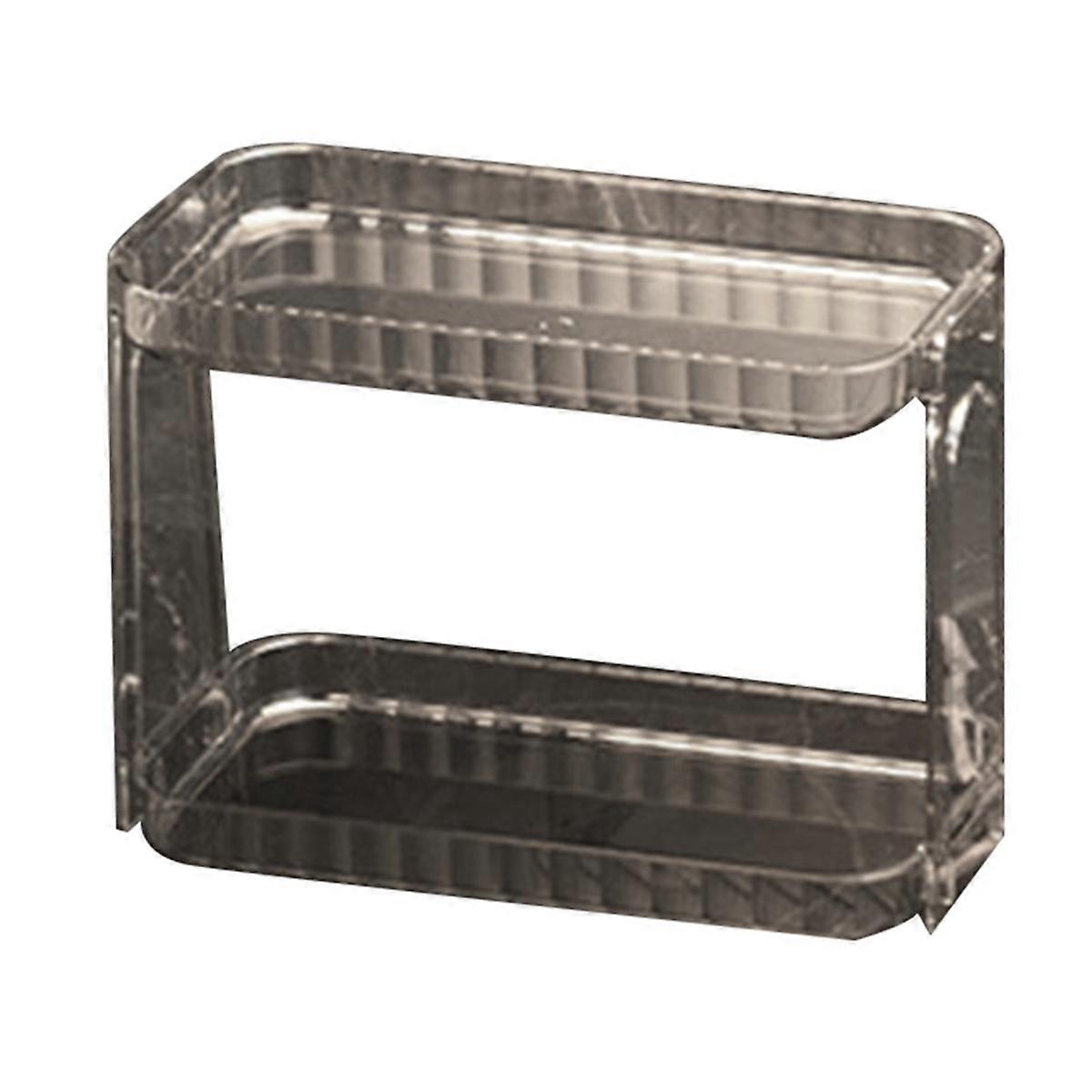 رف تخزين سطح المكتب ، غرفة نوم منزلية ، تخزين مستحضرات التجميل ، حمام ، مطبخ ، رف تخزين شفاف مزدوج الطبقة ، أ