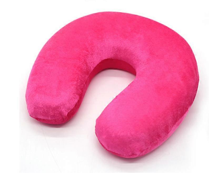 Pink-Travel Pillow, Airplane Headrest Travel Pillow, Memory Neck Pillow, for Airplane, Train, Car, Office (Navy Blue)