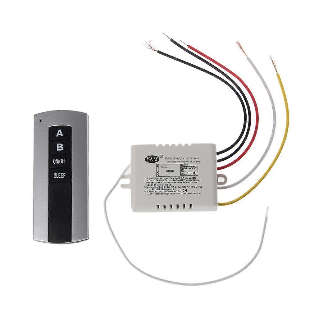 Wireless 2 Channel ON/OFF Lamp Remote Control Switch Receiver Transmitter