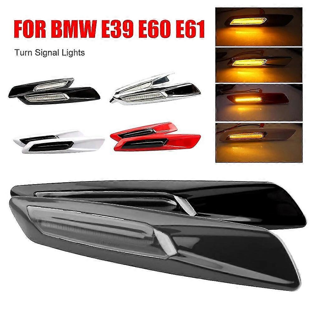 2pcs Solid Amber 12v Led Side Marker Lights Turn Signal Lights For Bmw 1 3 5 Series E90 E91 E92 E93 E60 E61 Front Fender Lights