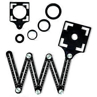 Multi Angle Tool Six Sided Universal Ruler Tile Holes Measure Ruler With 5 Holes Positioning Apertures (bebetter)