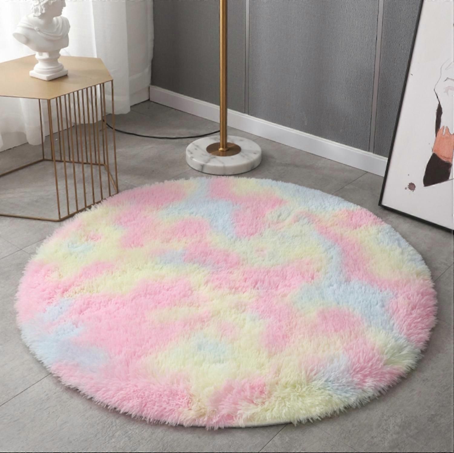 Fluffy Carpet - Deep Pile Round - Large Non-Slip Washable