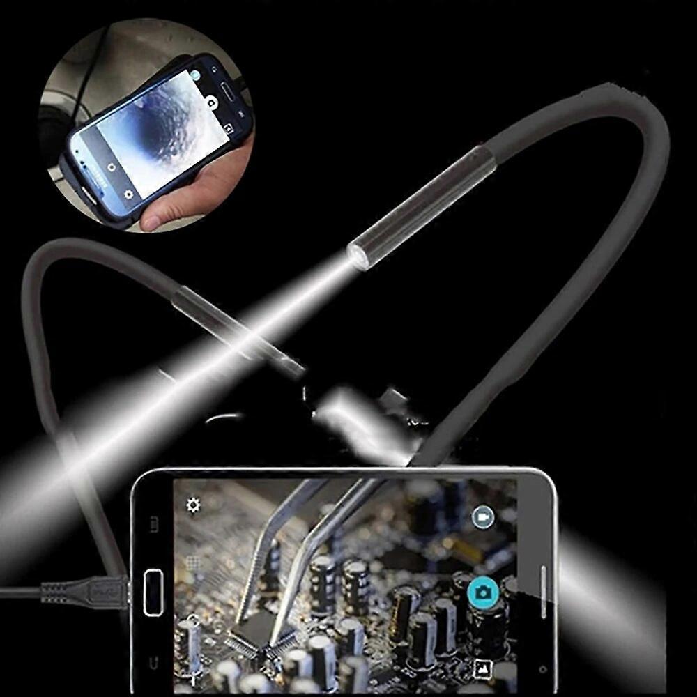 7mm Endoscope Camera Flexible for Android PC Tablet IP67 Waterproof Car Borescope 6LEDs Adjustable Endoscopic Inspection Camera