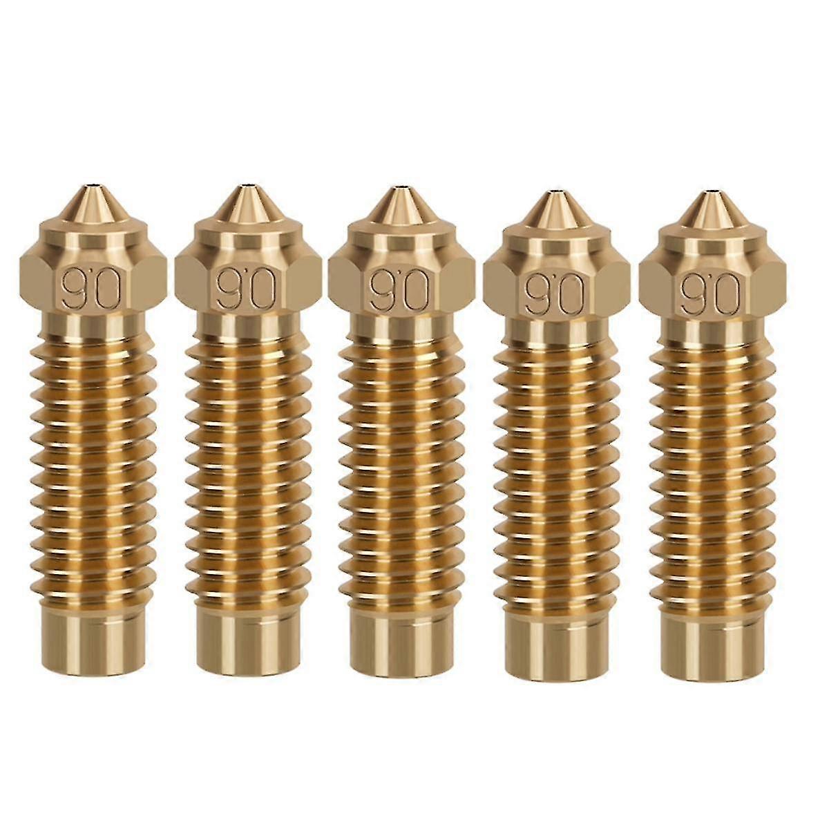 5PCS for Neptune 4Plus/4Max Brass Nozzle 0.6mm High Temperature Nozzle for 1.75mm PLA/ABS/PETG/TPU/PC/PP/Nylon/ JKW