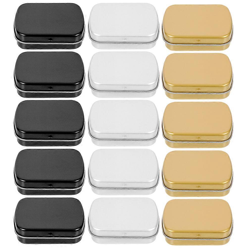 15pcs Empty Sundries Organizer Tinplate Jewelry Box Rectangular Candy Box Small Tin Box