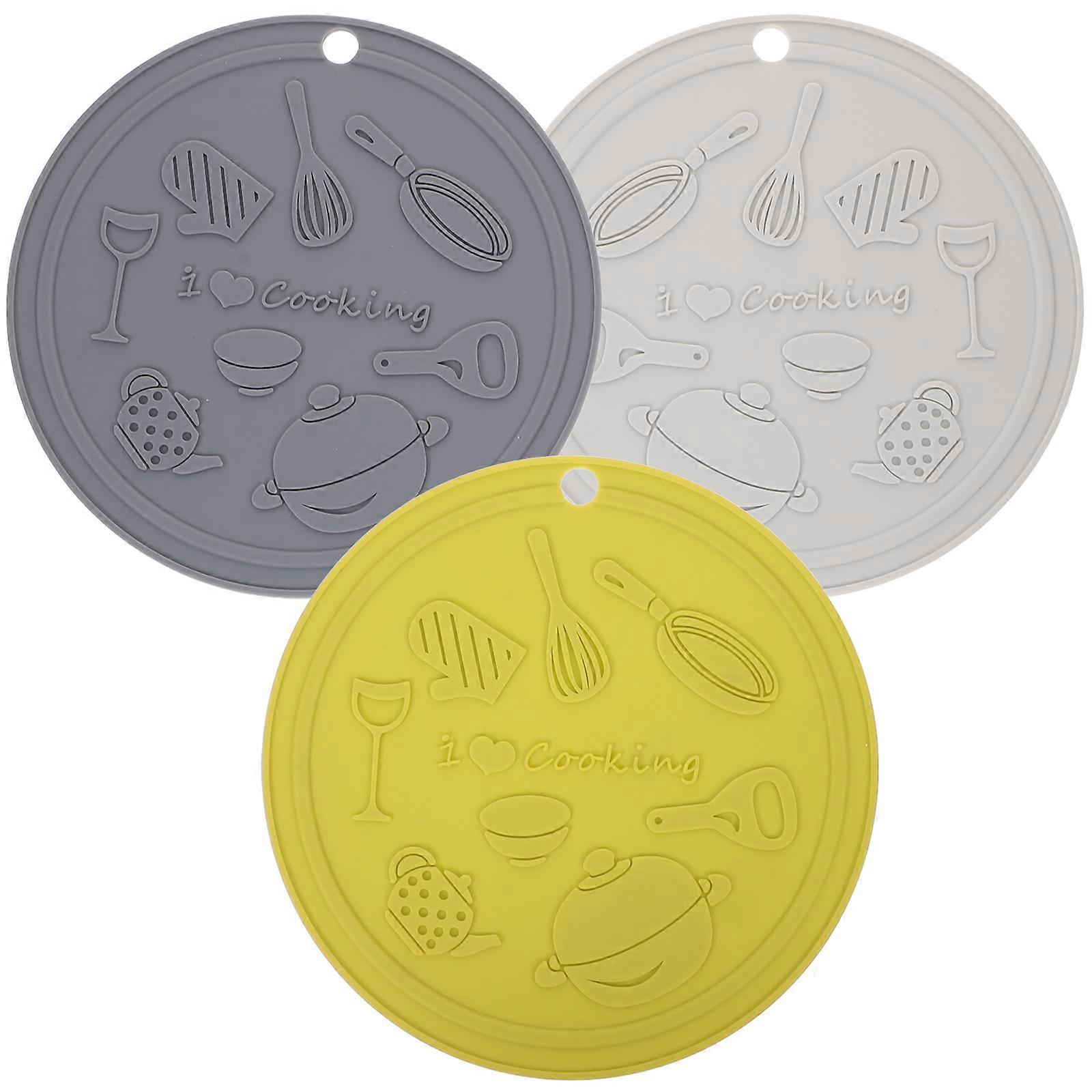 3Pcs Portable Silicone Pot Pads Simple Teacup Cushions for Home Table Decor