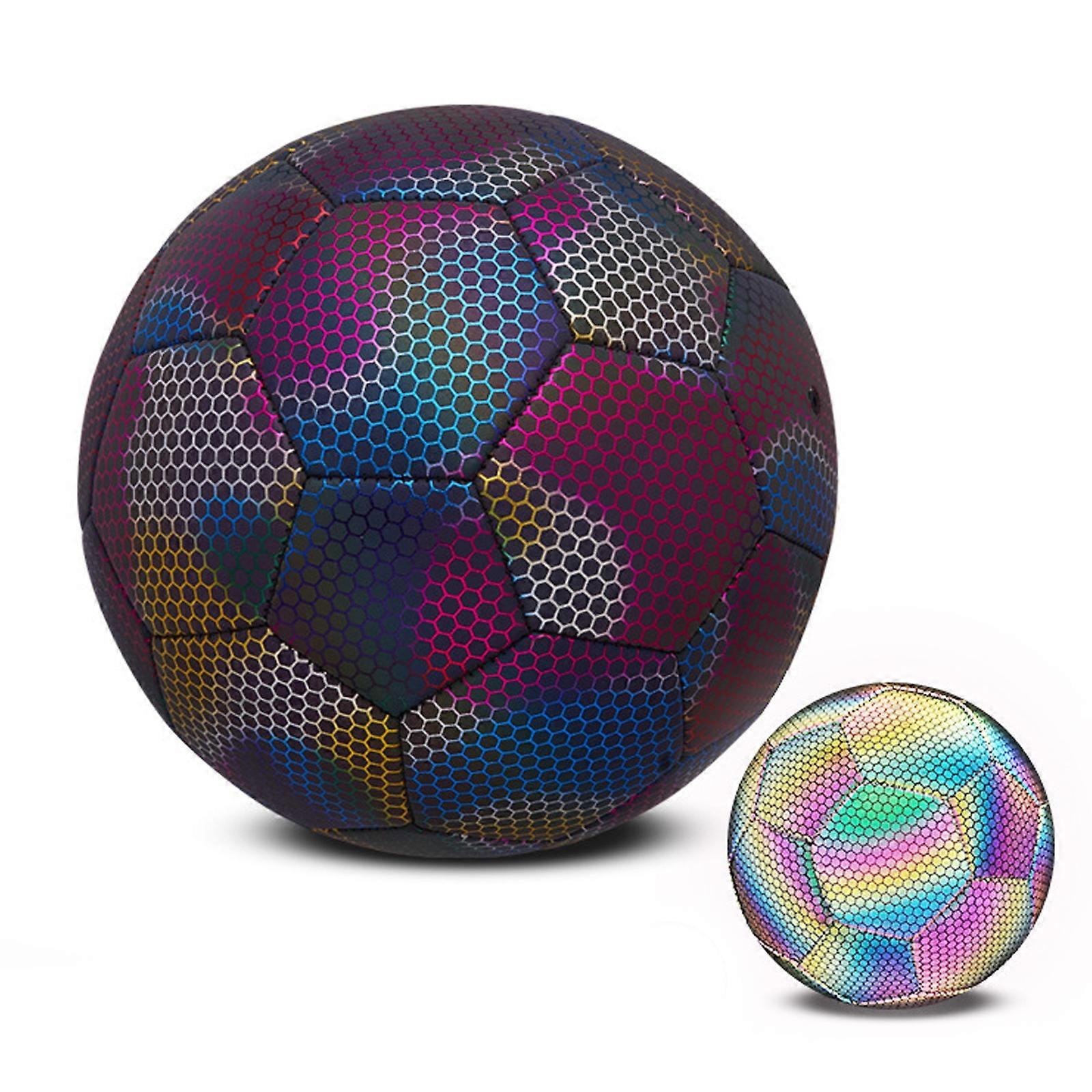 Soccer Ball Size 4 & Size 5, Glow in The Dark Soccer Ball, Luminous Soccer Ball for Night Games and Training, Glowing Reflective Soccer Ball Light Up 