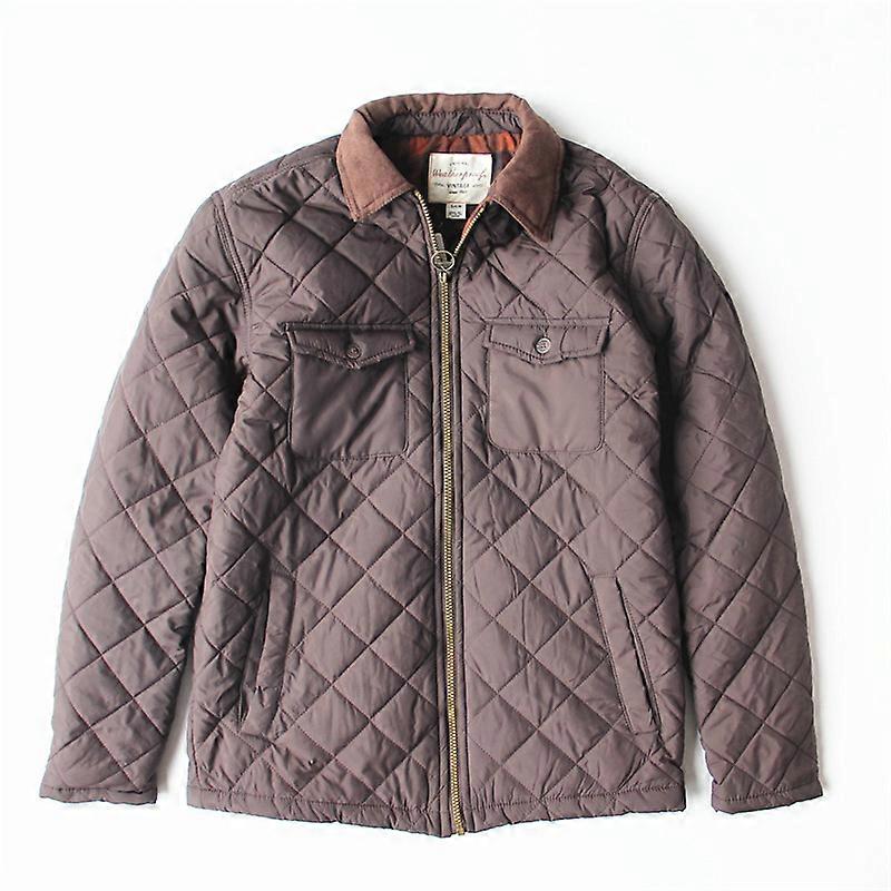 Quilted Jacket Brown Casual Cotton Coats