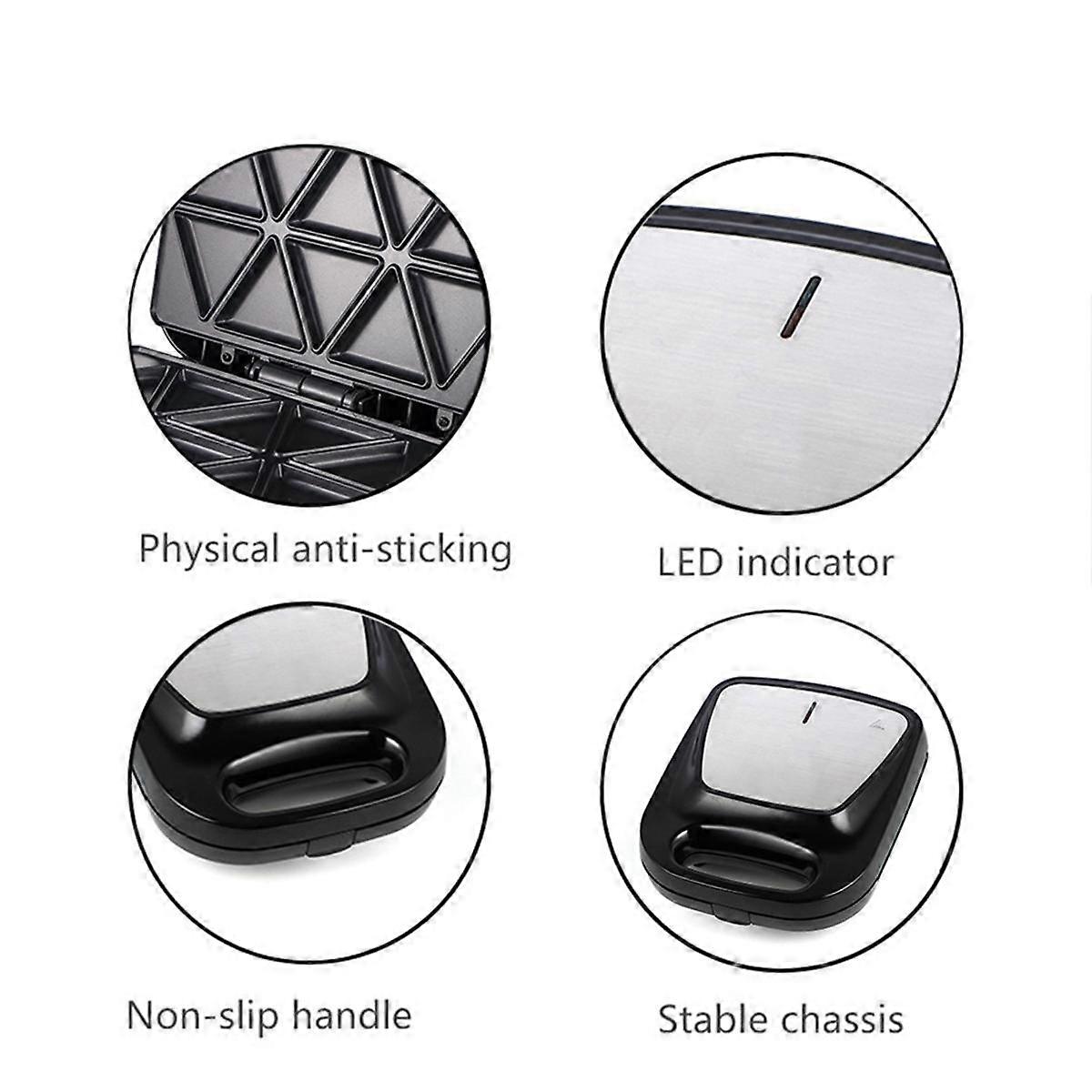 Nonstick Paninis Press Sandwich Maker Breakfast Sandwich Maker Electric Grill Sandwich Press Grill EU Plug