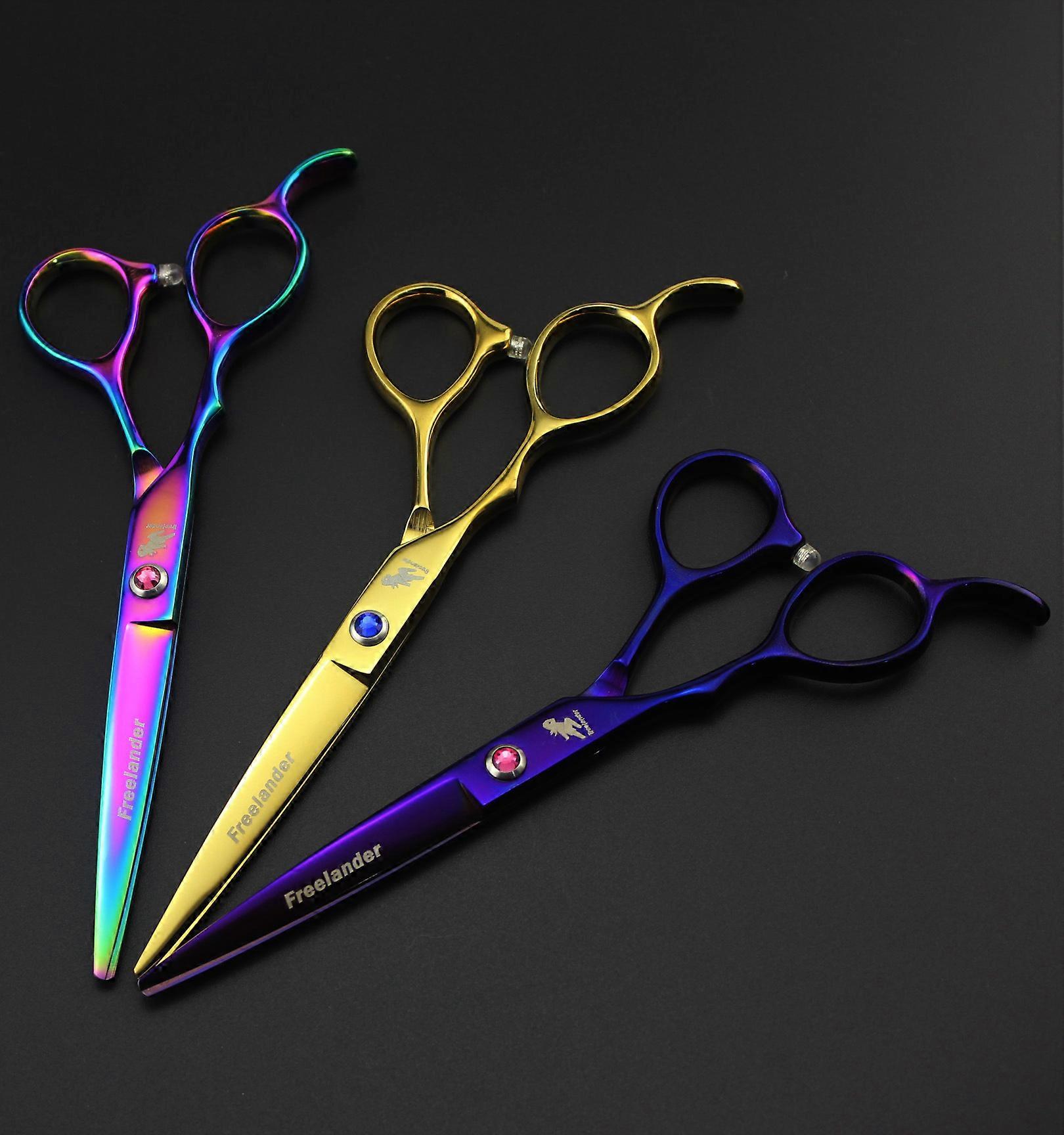 6.0 Inch Color Left Hand Scissors Flat Scissors Straight Scissors Thin Scissors Left-Handed Scissors Multicolor