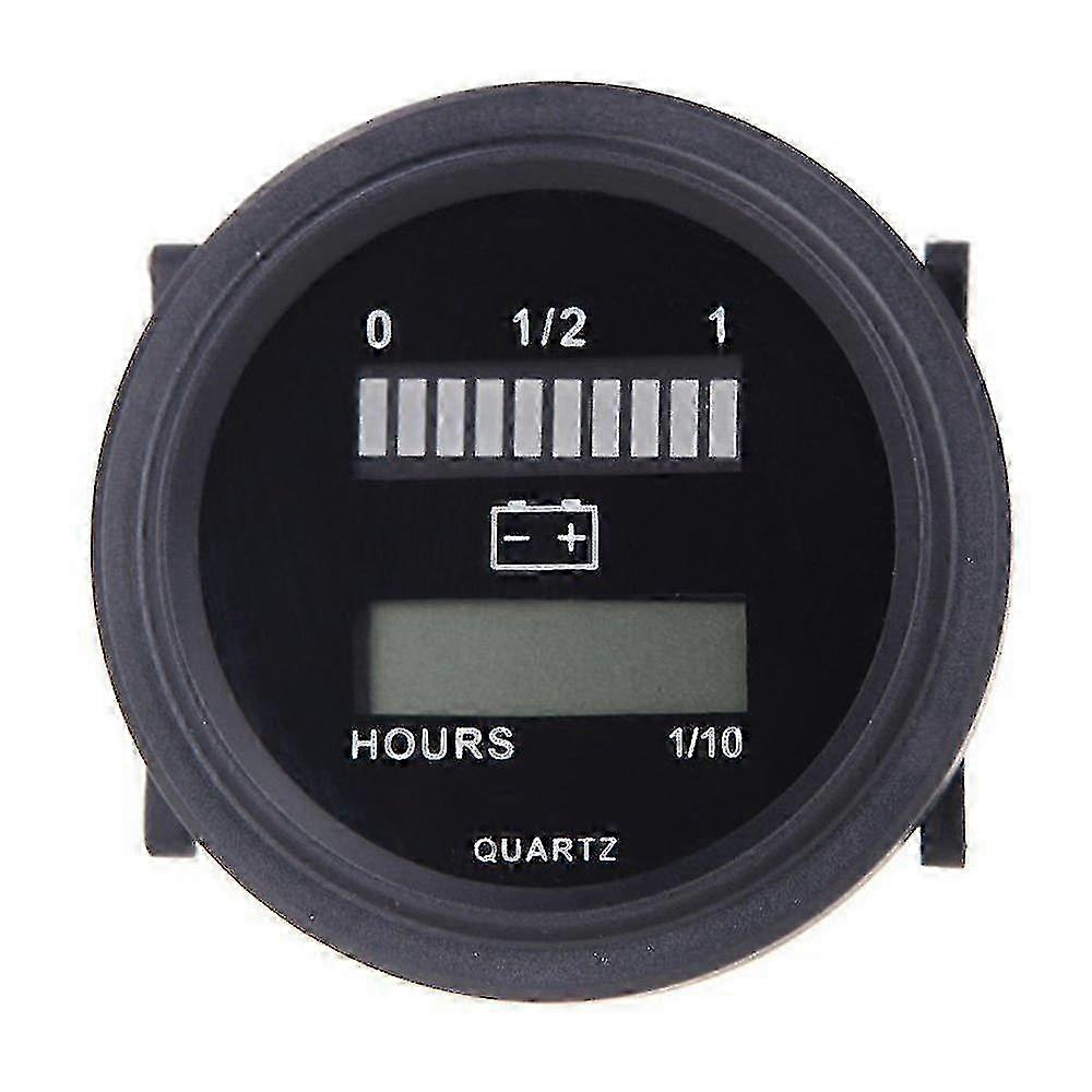 12v/24v/36v/48v/72v Led Digital Battery Status Charge Indicator With Hour Meter Gauge Black s20241212805