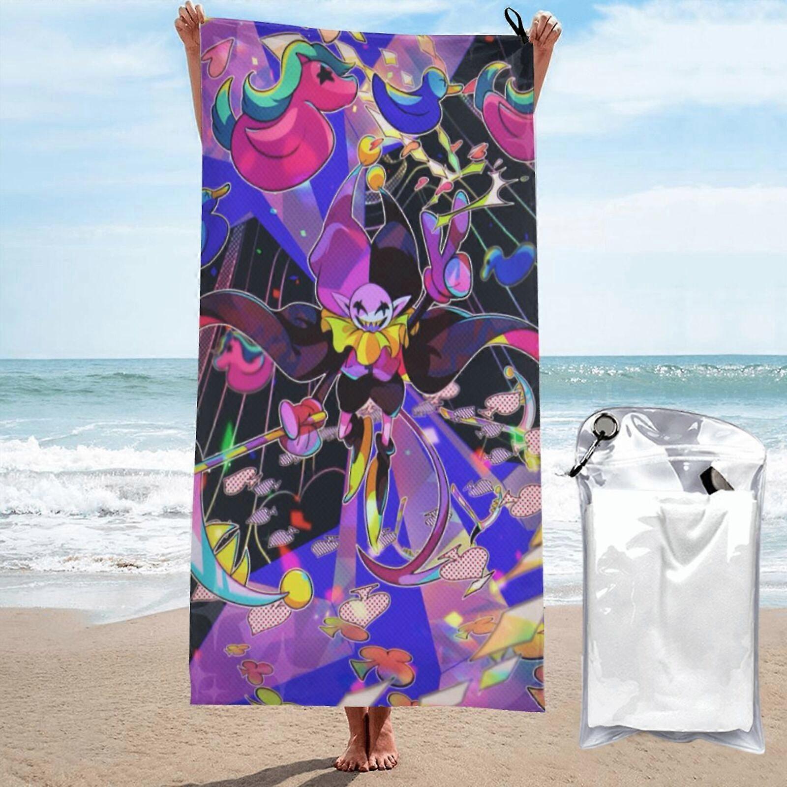 p380Incrível Digital Circus Beach Toalha Absorvente Toalha Grande 3D Toalha dos desenhos animados LXMT2509