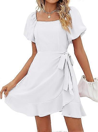Puff Sleeve Square Neck Summer Dress