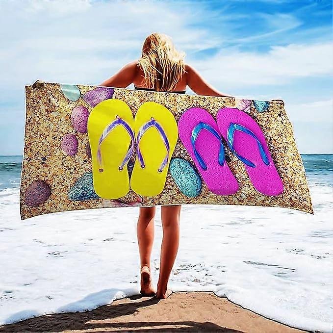 Personalized flip-flop beach towel microfiber