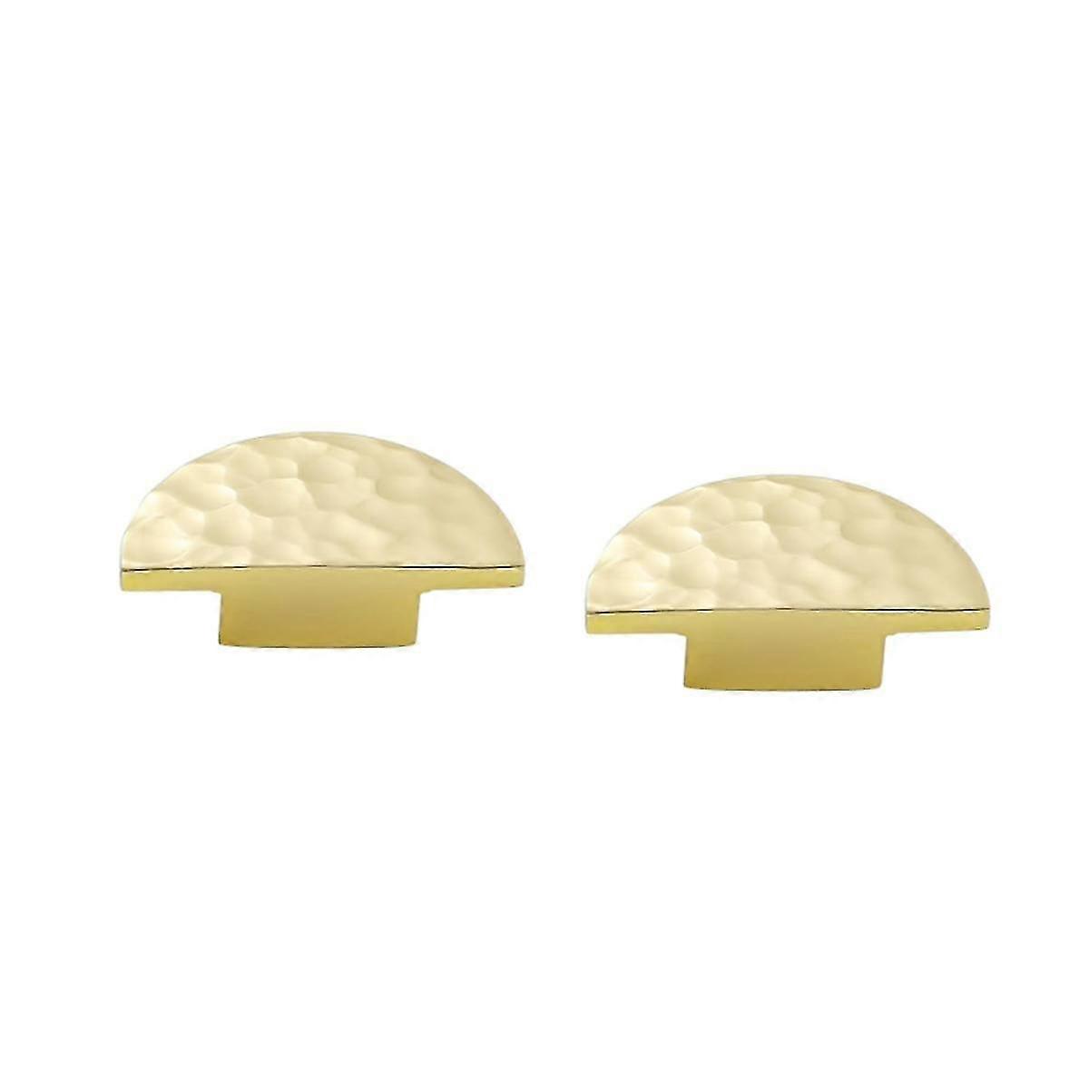 2pack Solid Brass Cabinet Knobs, Semicircle Drawer Knobs, Hammered Dresser Drawer Pulls Handles Furniture Hardware
