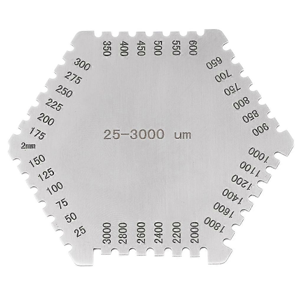 Práctico peine hexagonal de película húmeda Espesor Gauge Peine Reglamento Tarjeta de película húmeda